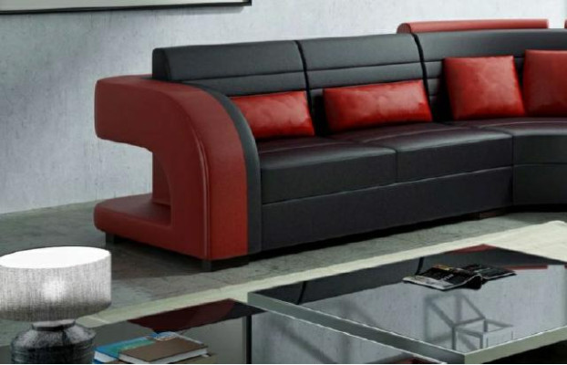 Ledersofa mit USB Design Wohnlandschaft Couch Garnitur Polsterecke Sofa BERGAMO