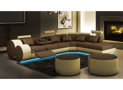 LEDERSOFA SOFA + USB LEDERECKSOFA GARNITUR XXL WOHNLANDSCHAFT ECKSOFA NEU COUCH
