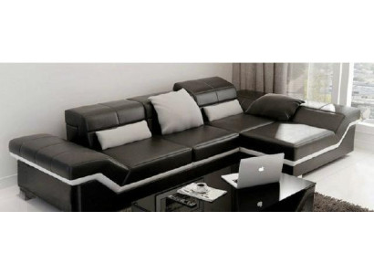 LEDERSOFA mit USB SOFA GARNITUR DESIGNER COUCH WOHNLANDSCHAFT "FARBWAHL" NEU