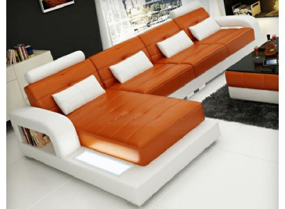 LEDERSOFA mit USB,SOFAGARNITUR DESIGNER COUCH WOHNLANDSCHAFT SOFA ECKCOUCH