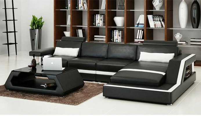 LEDERSOFA LEDER GARNITUR ECKSOFA POLSTER SOFA NEU GARNITUR USB Maßfertigung