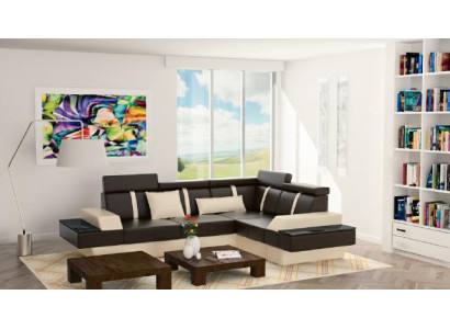 Eckcouch USB Sofa Polster Ledersofa Sofas Garnitur Wohnlandschaft Maßanfertigung