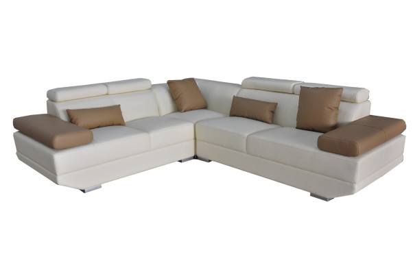 Ledersofa Couch Wohnlandschaft Eck Garnitur Design Modern Sofa L-Form mit USB