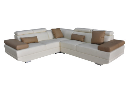 Ledersofa Couch Wohnlandschaft Eck Garnitur Design Modern Sofa L-Form mit USB