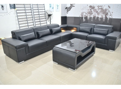 Wohnlandschaft Ecksofa L-form Eckcouch LED Beleuchtet Sofa Couch Ecksofa Sofas