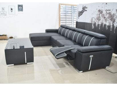 Design Ecksofa Couch Polster Garnitur Automatische Relax Funktion Sofa Neu Leder