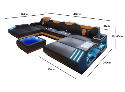 Ledersofa Designer Sofa Ecksofa UForm Modernes Sofa Ecksofa Polster Garnituren