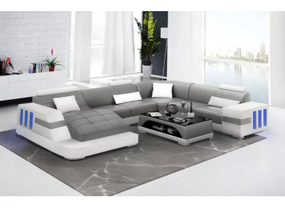 Eckgarnitur Sofa Polster Wohnlandschaft Ledersofa Couchen sofas UForm Eckgruppe