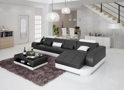 Design Sofa Eckcouch Ecksofa Couch Polster Eckgarnitur Couchtisch Sofas Neu 2tlg