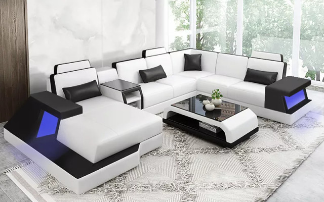 Ecksofa Design Couch Sofa Polster Ecke Garnitur Ausgefallene Wohnlandschaft Neu