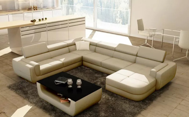 Wohnlandschaft Moderne Ecksofa Polster Design Eckcouch Sofa Sitz Garnituren 2tlg