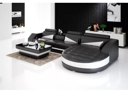 Wohnlandschaft Ledersofa Modernes Sofa Ecksofa LForm Couchtisch Eckgarnitur Neu