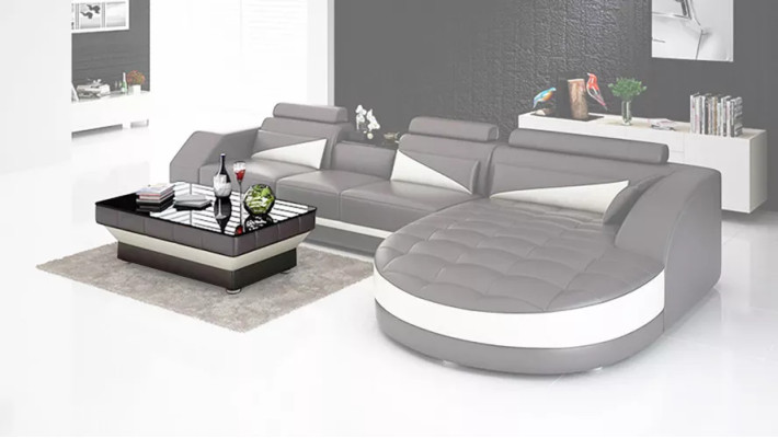 Wohnlandschaft Ledersofa Modernes Sofa Ecksofa LForm Couchtisch Eckgarnitur Neu
