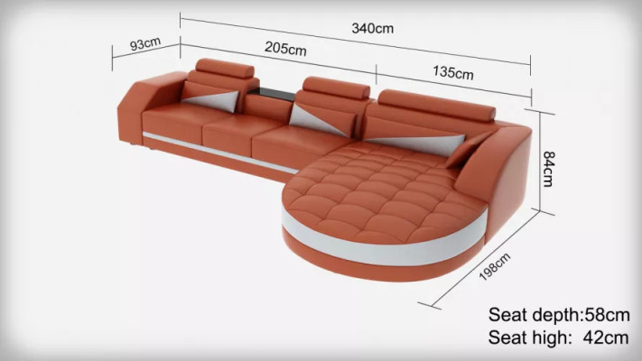 Wohnlandschaft Ledersofa Modernes Sofa Ecksofa LForm Couchtisch Eckgarnitur Neu