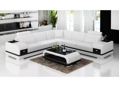 Ledersofa Ecksofa LForm Couchtisch Wohnlandschaft Modernes Sofa Couch Garnitur