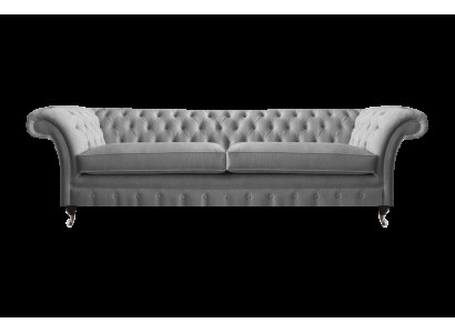 Luxus Sofa Couch Zweisitzer Wohnzimmer Chesterfield Designer Polster Grau