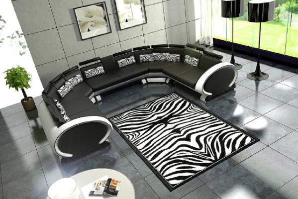 Ecksofa Sofa Couch Polster Wohnlandschaft Leder Eck Sofas Garnitur U Form Neu