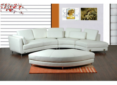 Wohnlandschaft Couch Polster Eck Garnitur Designer Ledersofa Big Sofa  1103