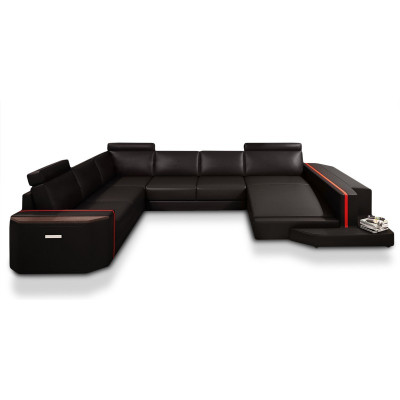 Wohnlandschaft Ecksofa Couch Ledersofa Sofa Polster Sitz Eck Garnitur Carlington
