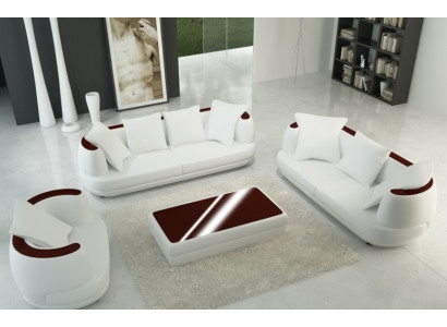 Ledersofa Designer Sofa Couch 3+2+1 Sofagarnitur Couchgarnitur Sofas Garnitur