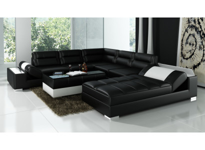 Ledersofa Sofa Couch Wohnlandschaft Ecksofa Garnitur Design Modern Sofa L6001