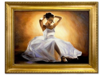 Ballerina in Weiß Handarbeit Ölbilder Gemälde Leinwand Ölbild G119230