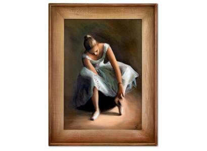 Ballerina in Weiß Handarbeit Ölbilder Gemälde Leinwand Ölbild Bild G15442