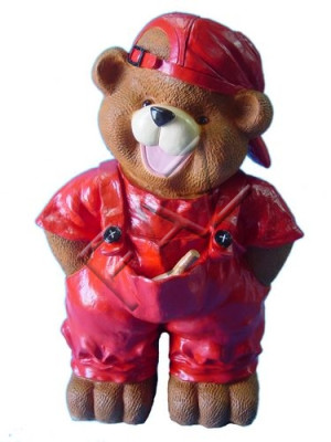 Design Teddy Bär Garten Statue Skulptur Figuren Skulpturen Dekoration Neu Figur