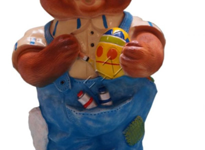 Design Teddy Bär Maler Figur Statue Skulptur Figuren Skulpturen Dekoration XXL