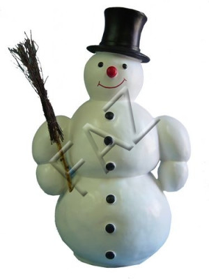 Figur Skulptur Figuren Steinfigur Beton Dekoration Weihnachten Schneemann Deko