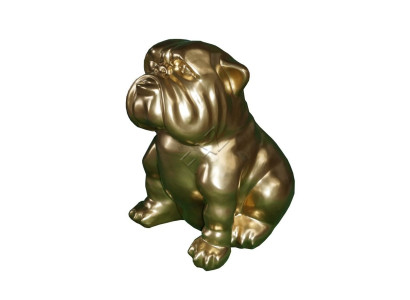 Design Hund Figur Statue Skulptur Figuren Skulpturen Dekoration Deko Gold Dog