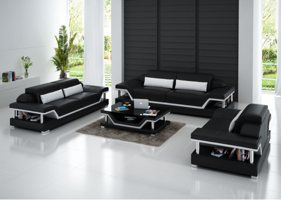 Ledersofa Sofa USB Couch Wohnlandschaft 321 Sitzer Garnitur Design Sofagarnitur