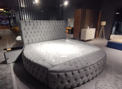 Design Schlafzimmer Set Chesterfield Bett + 2x Nachttische Luxus Doppel Ehebett