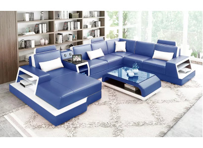 Ecksofa Polster Wohnlandschaft Ecksofa UForm Modernes Sofa Ledersofa Sofas 2tlg