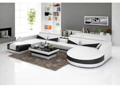 Ecksofa Wohnlandschaft Eckcouch Polster Eckgarnitur Sofa UForm Ledersofa Couch