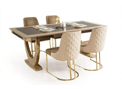 Esszimmer Set Garnitur Esstisch Tisch 4x Lehnstühle Stuhl Sets Garnituren 5tlg
