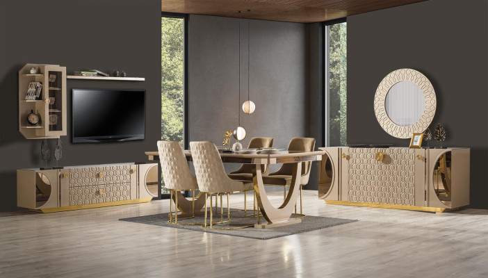 Esszimmer Set Garnitur Esstisch Tisch 4x Lehnstühle Stuhl Sets Garnituren 5tlg