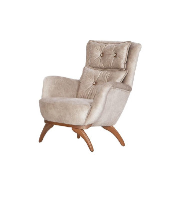 Beiger Sessel Luxus Club Lounge Designer Lehn Stuhl Einsitzer Polster