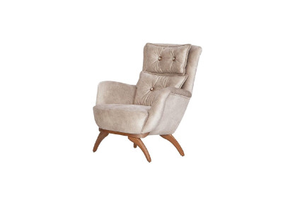 Beiger Sessel Luxus Club Lounge Designer Lehn Stuhl Einsitzer Polster
