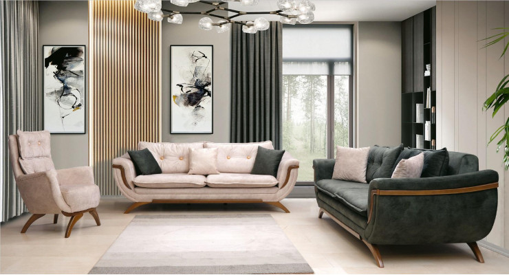 Beiger Sessel Luxus Club Lounge Designer Lehn Stuhl Einsitzer Polster