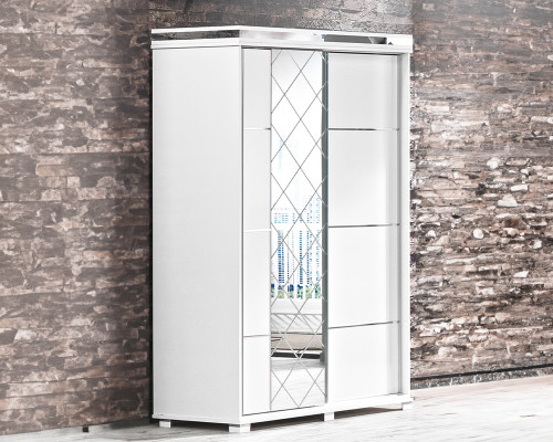 Schlafzimmermöbel Bett Nachttisch Kleiderschrank 3tlg Weiß Einzelbett