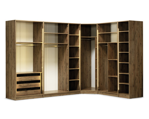Kleiderschrank Schlafzimmer Eckkleiderschrank Schrank Glasschrank Modern Loft