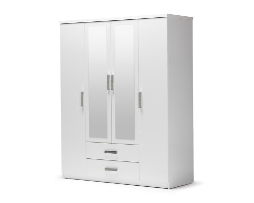 Kleiderschrank Holzschrank Schrank Anbauschrank Spiegel Holz Weiß Schlafzimmer