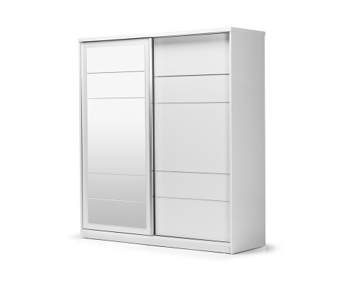 Kleiderschrank Holzschrank Schrank Anbauschrank Spiegel Holz Weiß