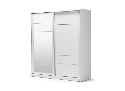 Kleiderschrank Holzschrank Schrank Anbauschrank Spiegel Holz Weiß
