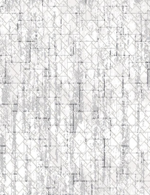Teppich Kurz Flor Quadratischen Mustern Design Grau Wohnzimmer Flur