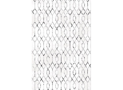 Teppich Wohnzimmerteppich Kurz Flor Weiß Grau Geometrisches Muster