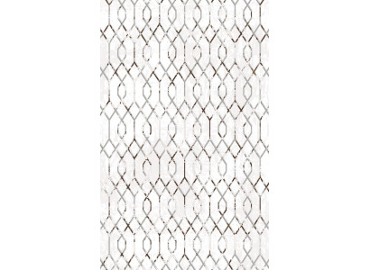 Teppich Wohnzimmerteppich Weiß Abstrakter Geometrisches Muster Silber