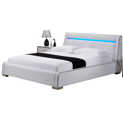 Design Leder Bett Doppel Ehe Modernes Hotel Gestell Luxus Schlaf Zimmer Betten