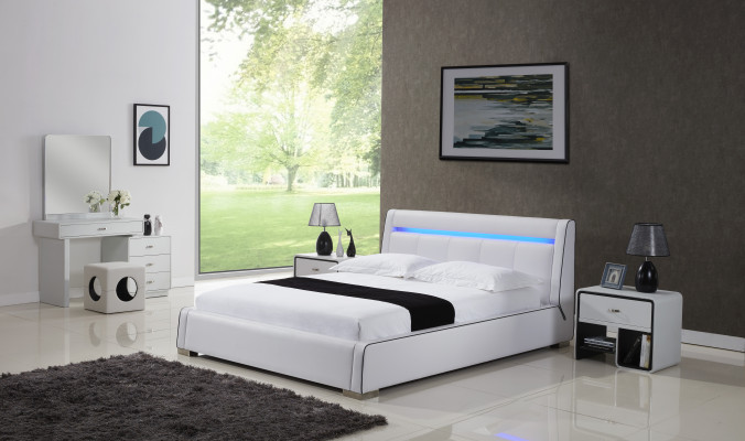 Design Leder Bett Doppel Ehe Modernes Hotel Gestell Luxus Schlaf Zimmer Betten